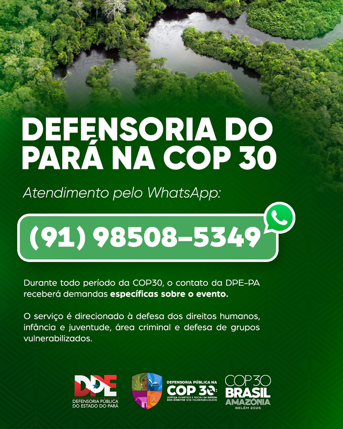 Contato do cerimonial durante a COP30